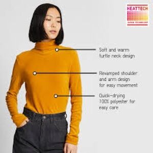 Uniqlo Women's Mustard Turtleneck Sweater